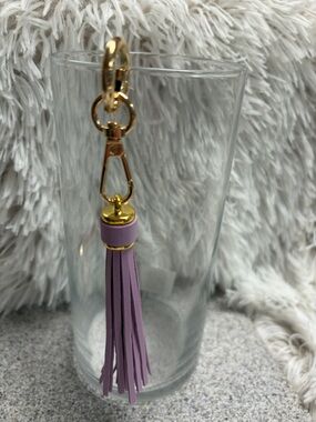 Gold Hardware Lavender Tassel Keychain